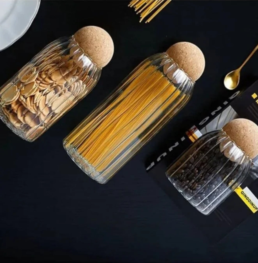 طقم برطمان بقوليات 3 قطع زجاج