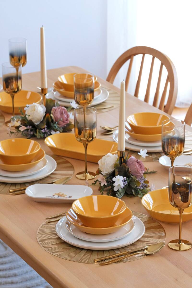 طقم عشا جلوري تركي 24 قطعه