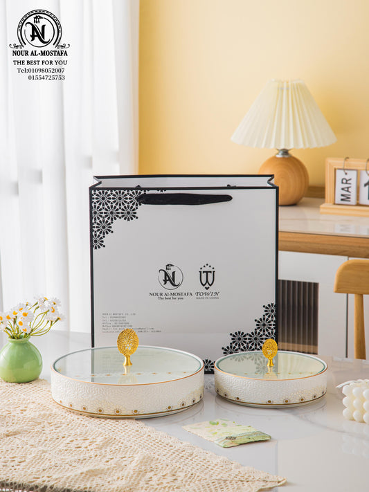 طقم تقديم تسالي ومكسرات ومقبلات