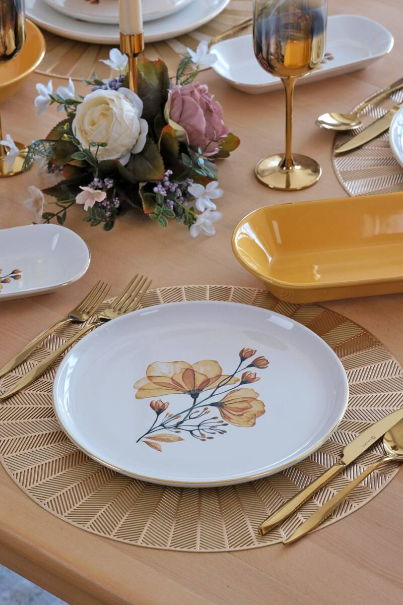 طقم عشا جلوري تركي 24 قطعه