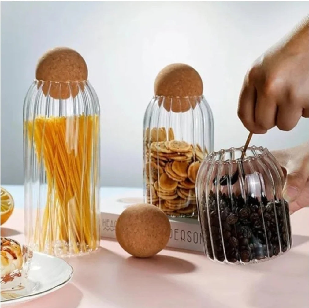 طقم برطمان بقوليات 3 قطع زجاج