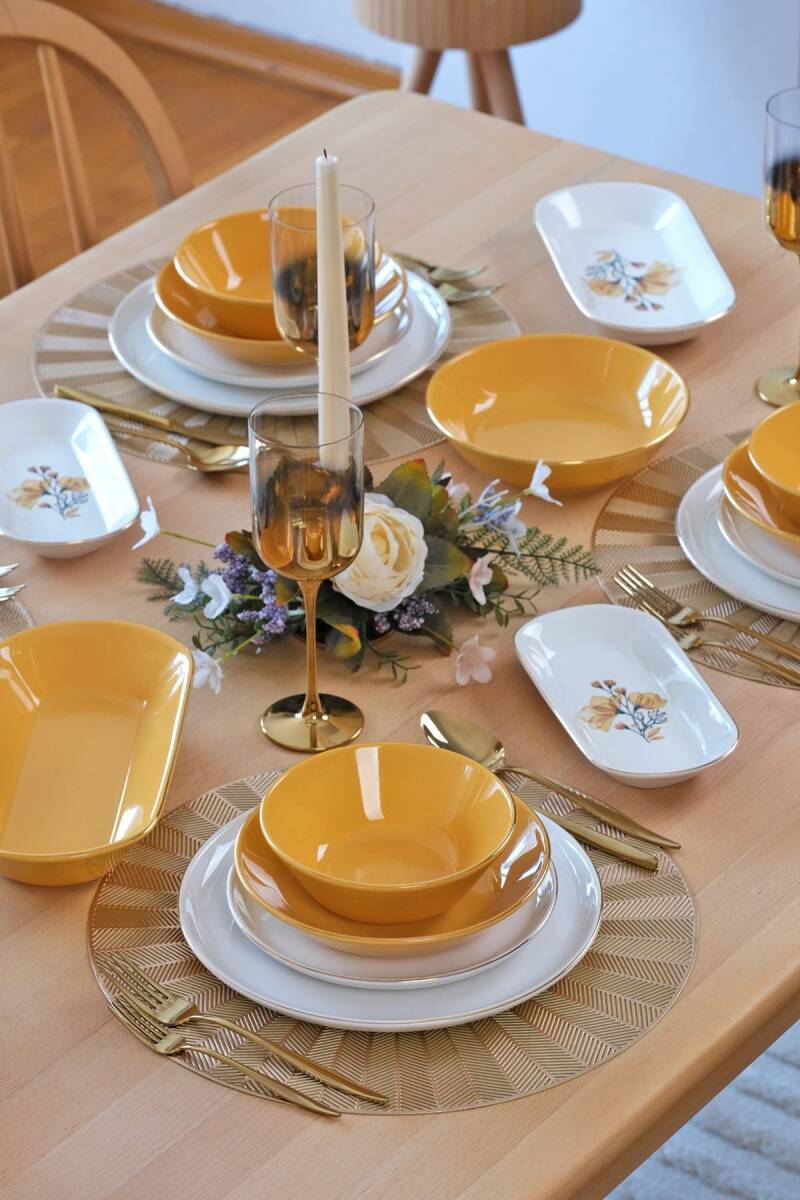 طقم عشا جلوري تركي 24 قطعه