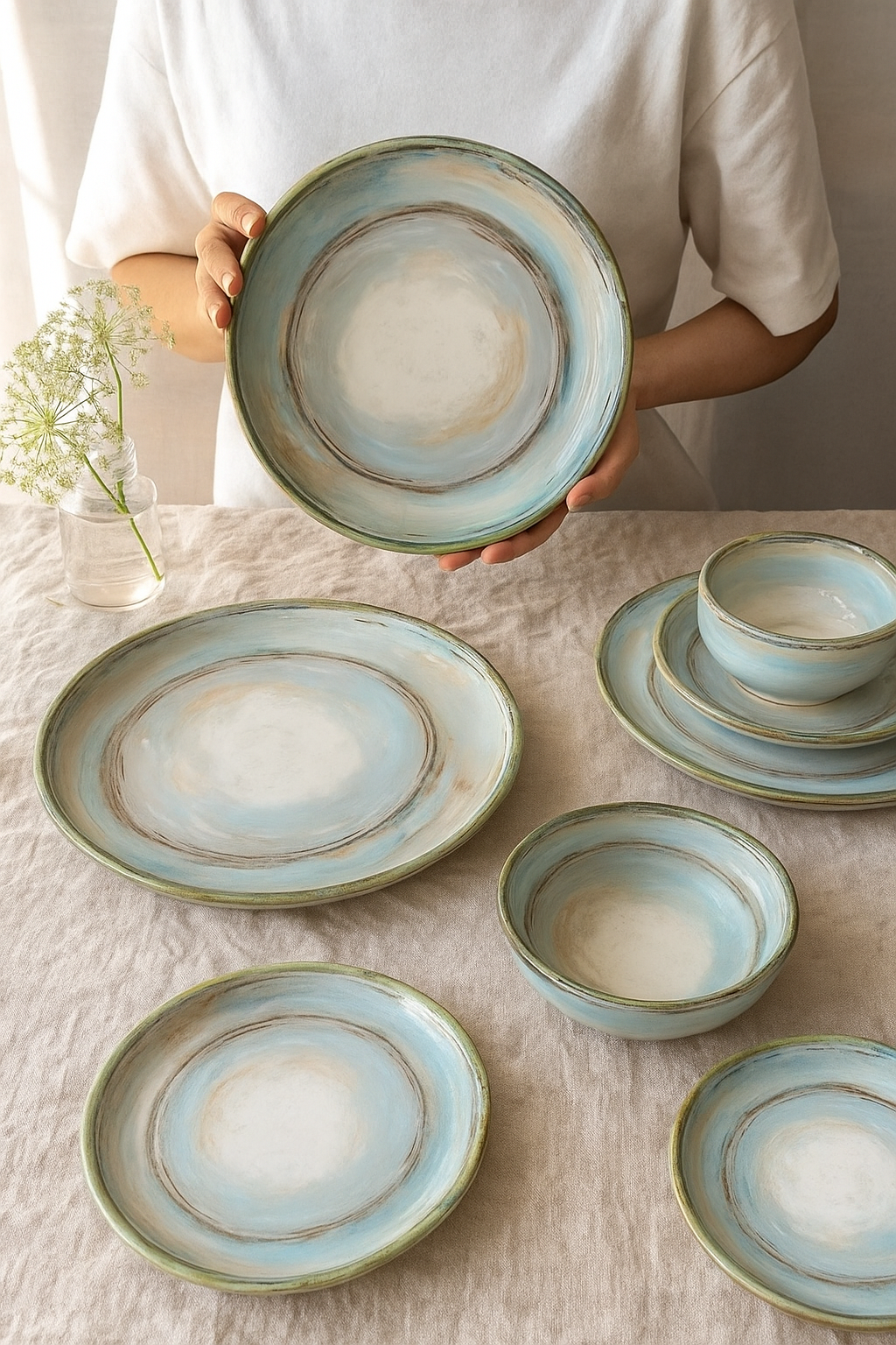 طقم عشا ٢٤ قطعه تركي يكفي ٦ اشخاص