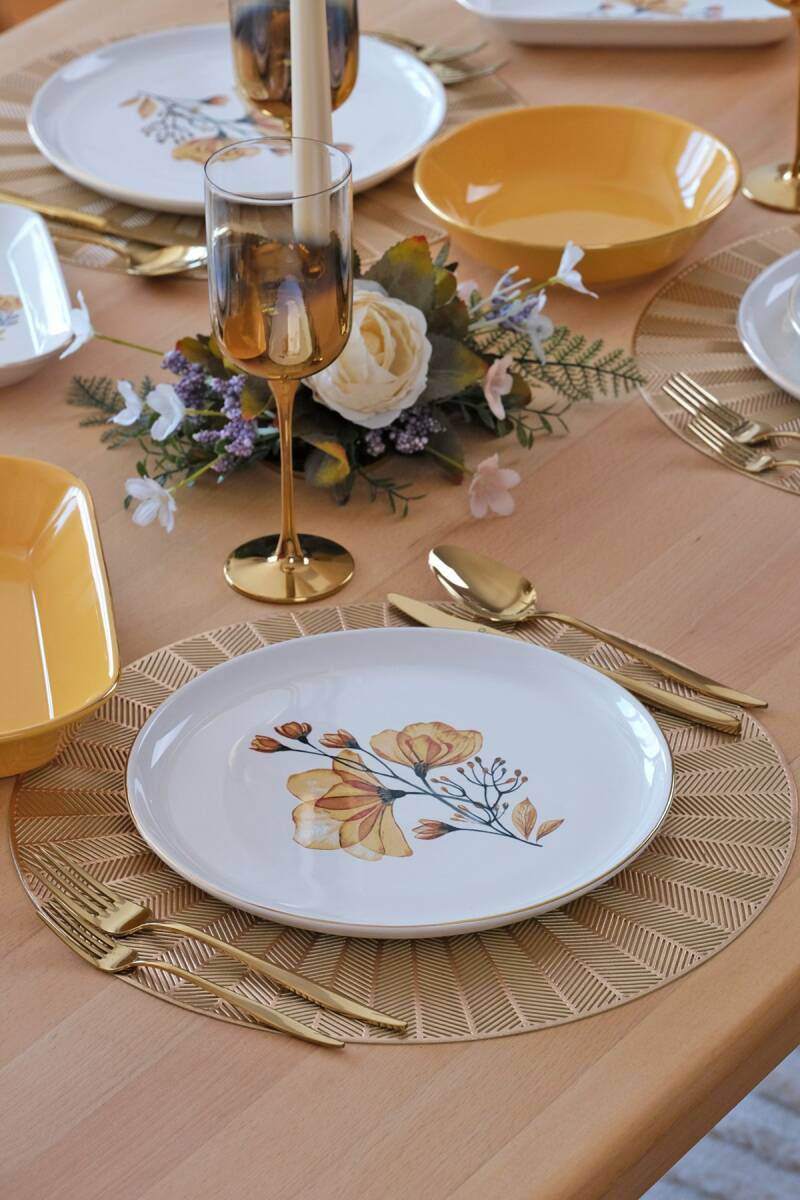 طقم عشا جلوري تركي 24 قطعه