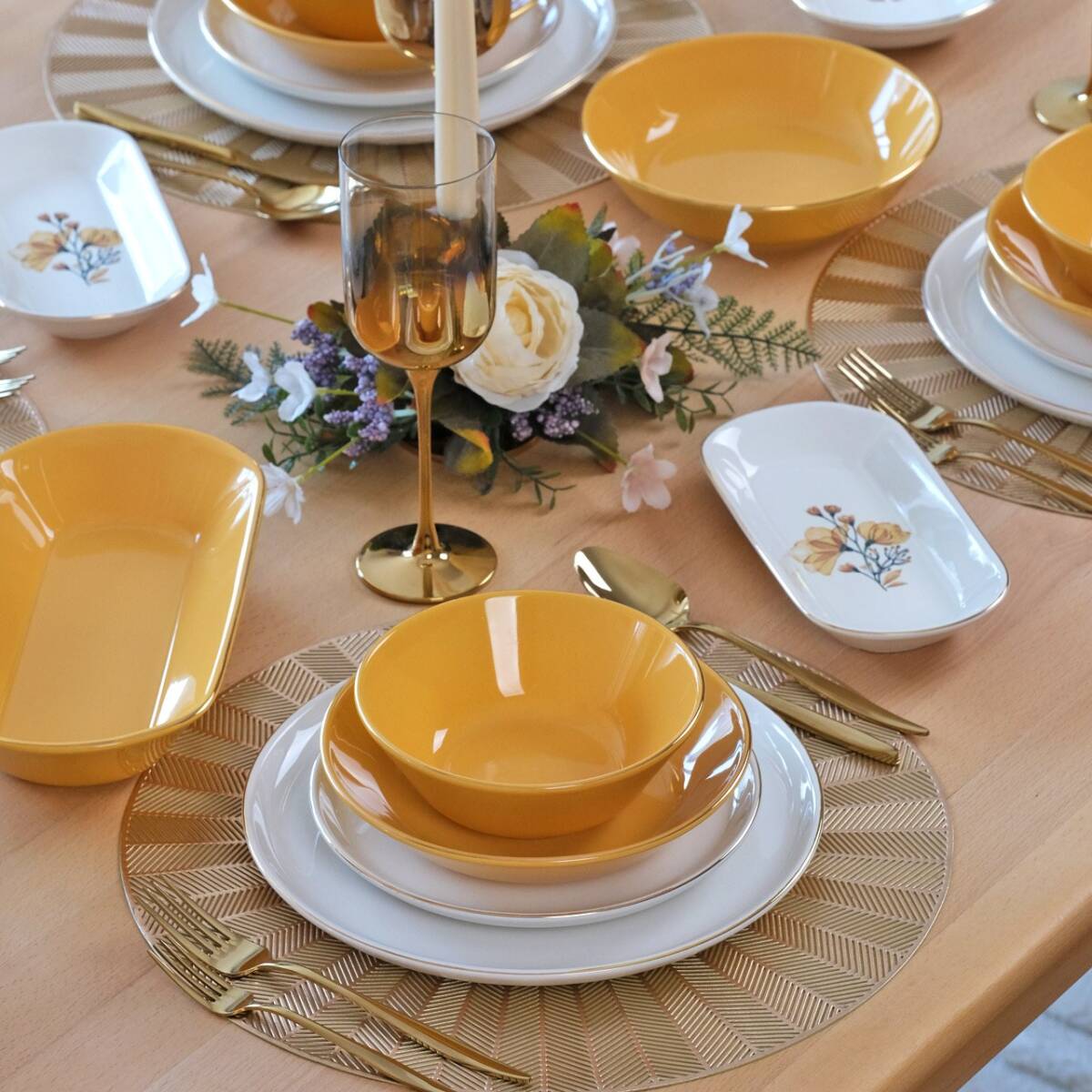 طقم عشا جلوري تركي 24 قطعه