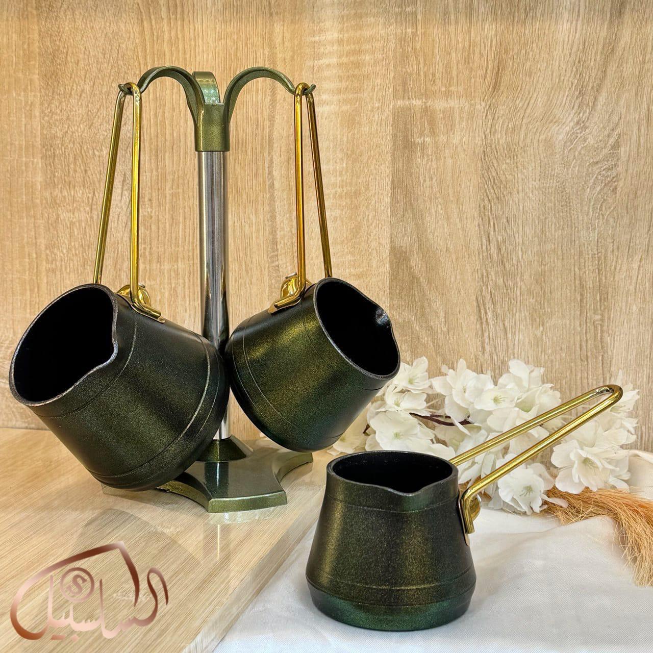 كنك قهوة جرانيت تركي 3 قطع بالحامل