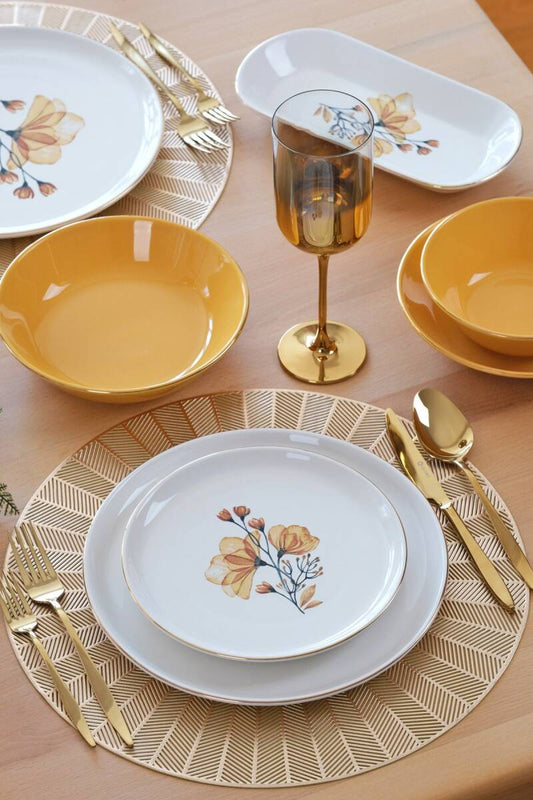 طقم عشا جلوري تركي 24 قطعه