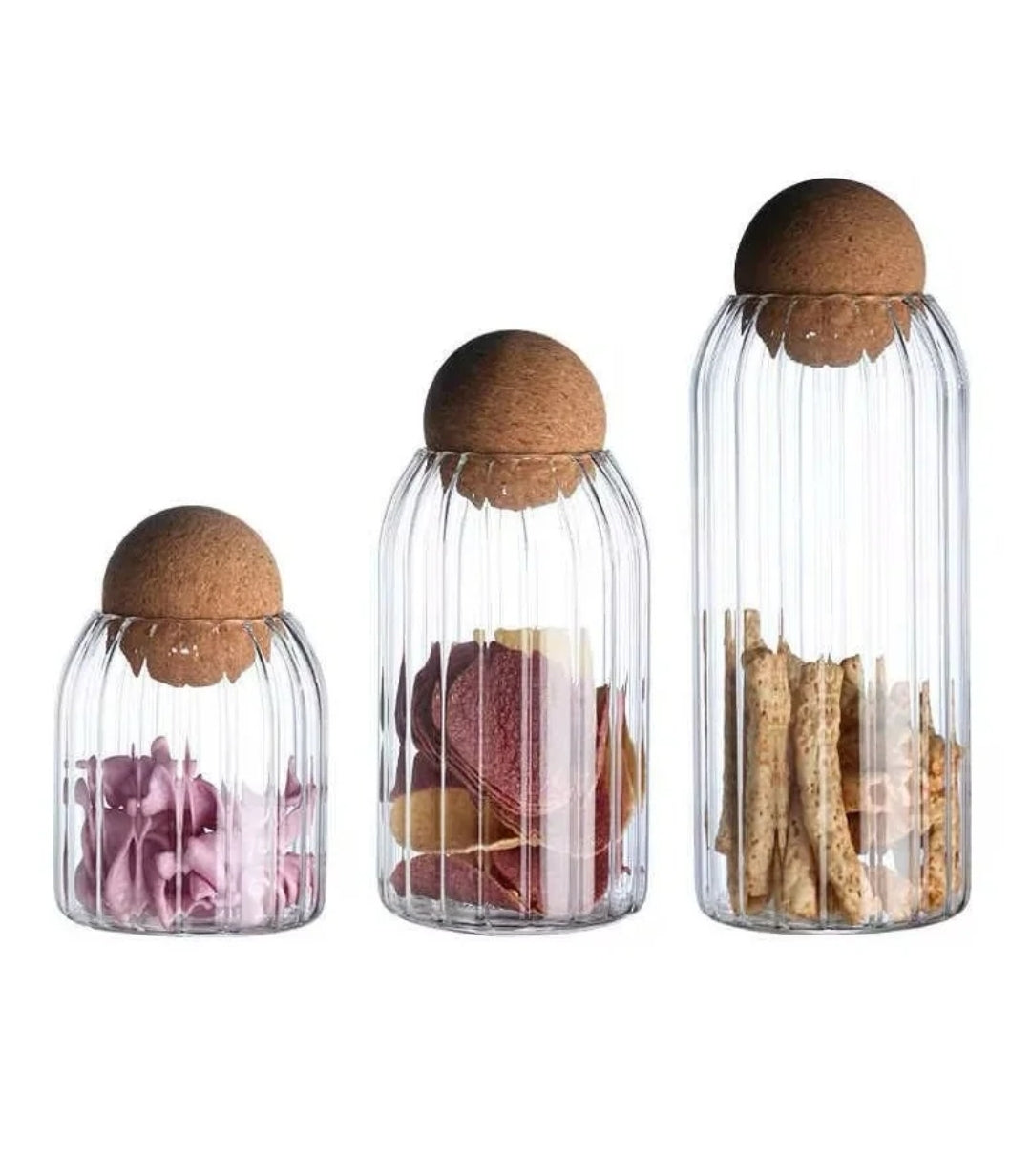 طقم برطمان بقوليات 3 قطع زجاج